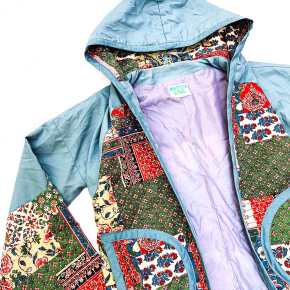 (SOLD) VINTAGE QUILTED PATCHWORK HOODIE JACKET - Picture 1 of 4